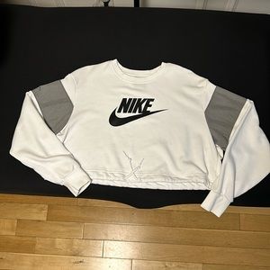Nike cropped drawstring Crewneck sweatshirt